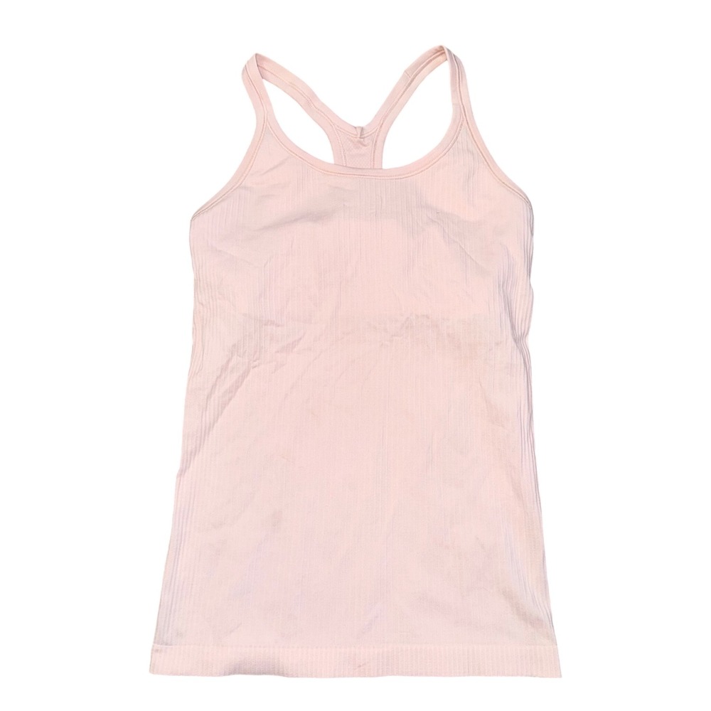 Lululemon Ebb to Street Tank Women 4 Pink Excellent Racerback Ribbed Shelf Bra